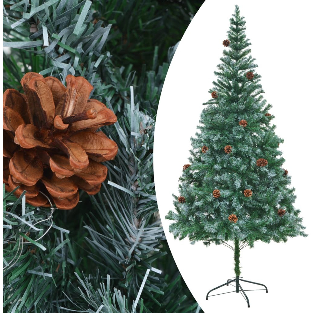 vidaXL Artificial Christmas Tree with Pinecones 7 ft