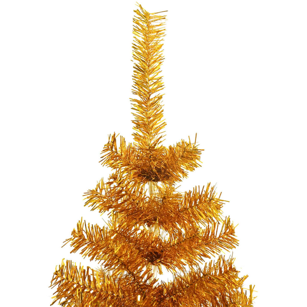 vidaXL Artificial Christmas Tree with Stand Gold 7 ft PET