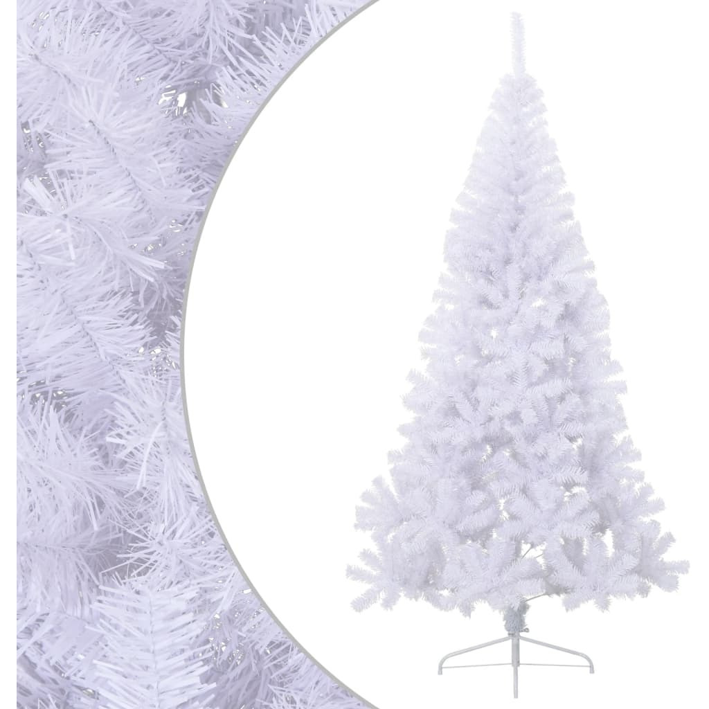 vidaXL Artificial Half Christmas Tree with Stand White 7 ft PVC
