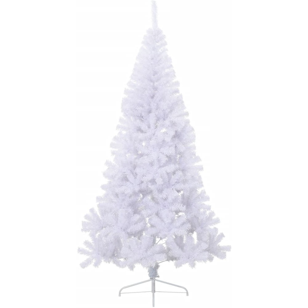 vidaXL Artificial Half Christmas Tree with Stand White 7 ft PVC