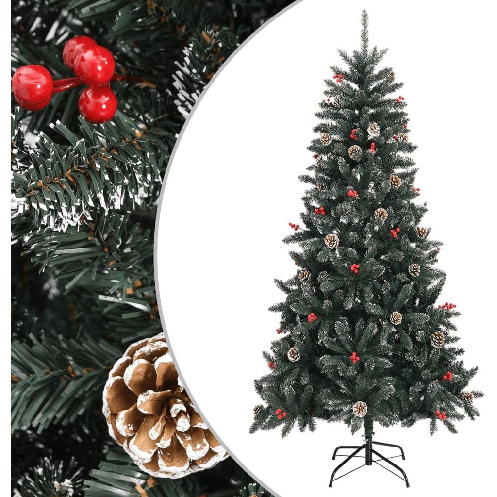 vidaXL Artificial Christmas Tree with Stand Green 82.7" PVC