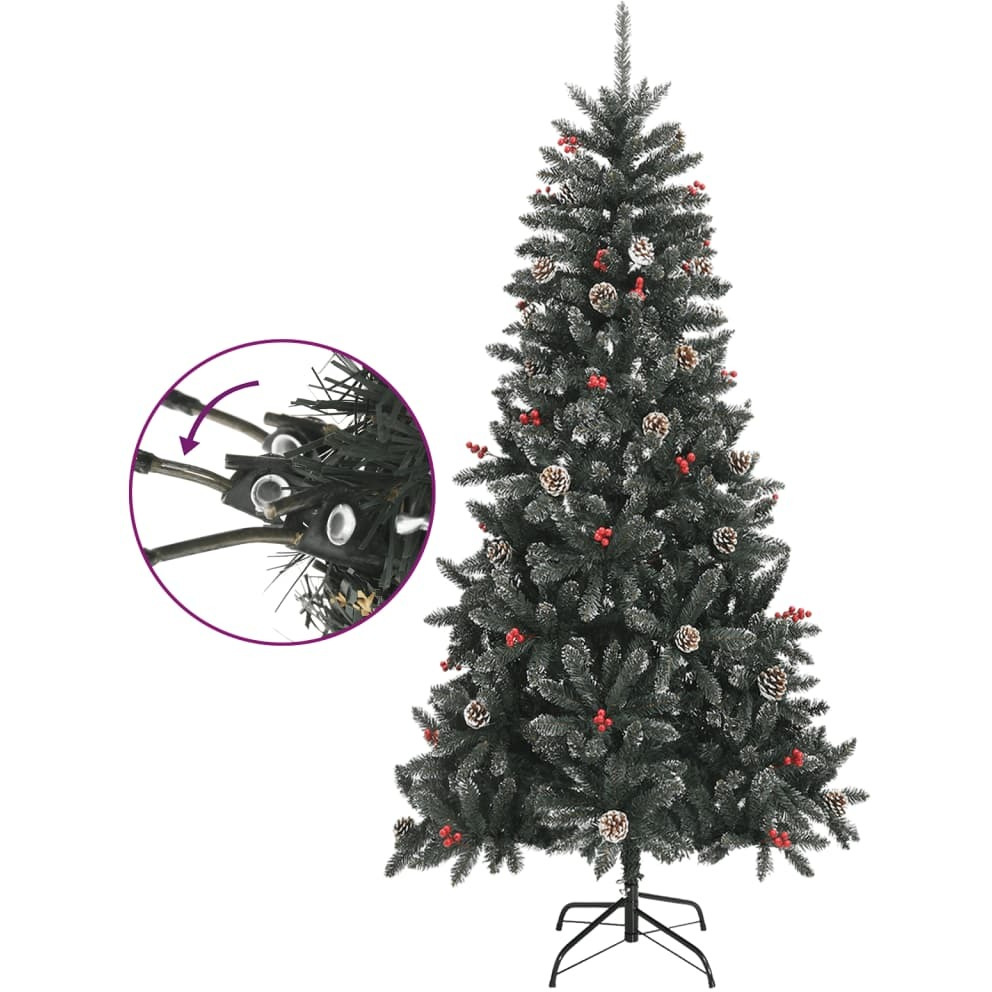 vidaXL Artificial Christmas Tree with Stand Green 82.7" PVC