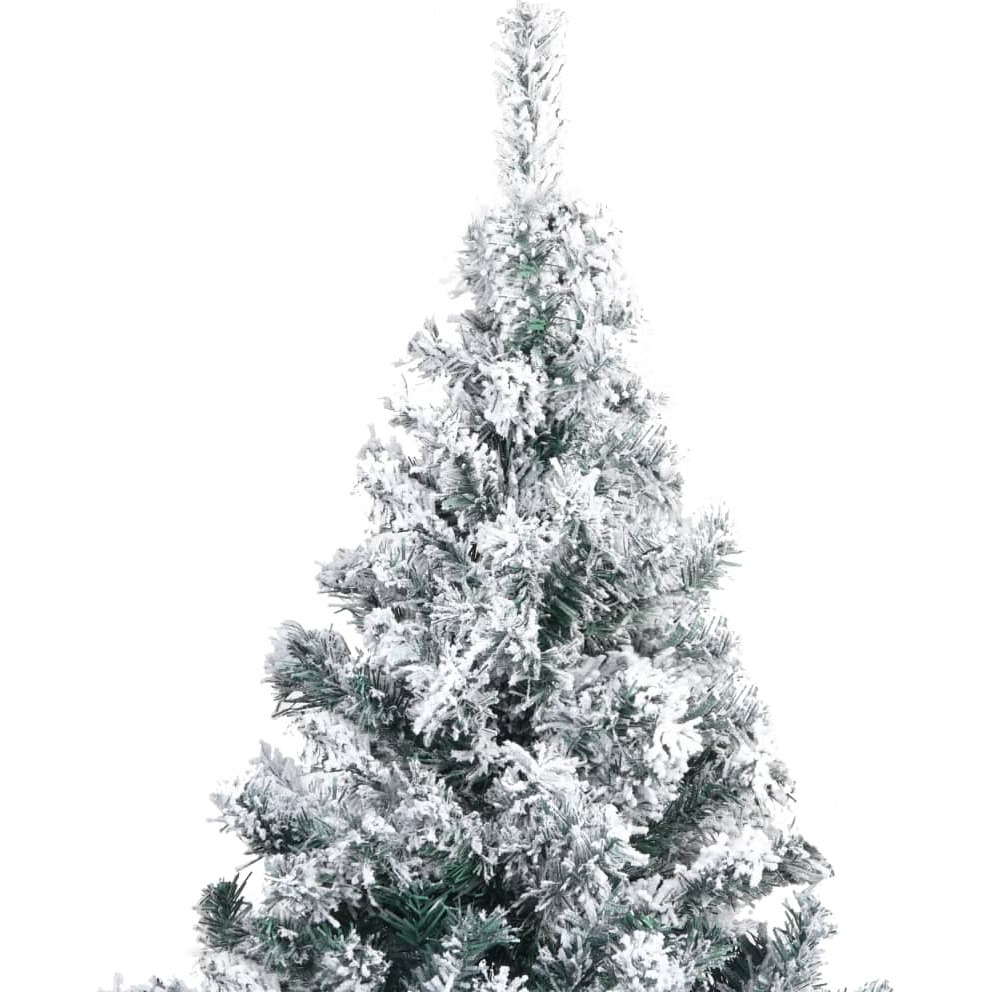 vidaXL Artificial Christmas Tree with Flocked Snow Green 6 ft PVC