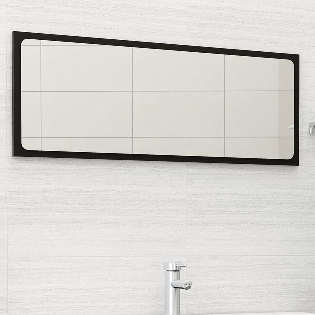 vidaXL Bathroom Mirror Black 39.4&quotx0.6&quotx14.6" Engineered Wood