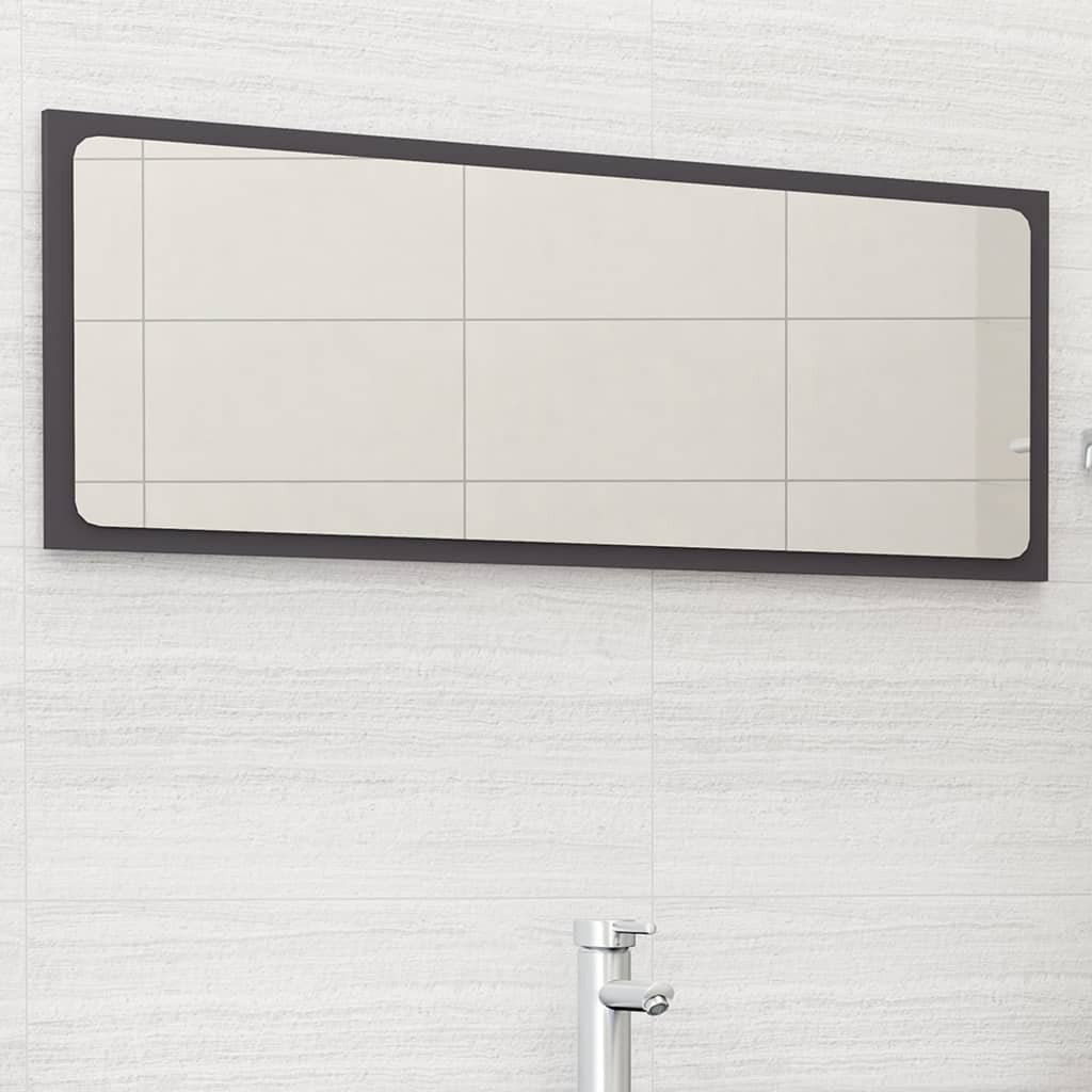 vidaXL Bathroom Mirror Gray 39.4&quotx0.6&quotx14.6" Engineered Wood