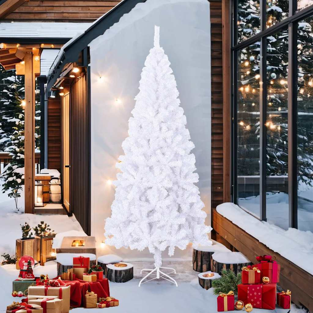 vidaXL Artificial Christmas Tree L 8 ft White