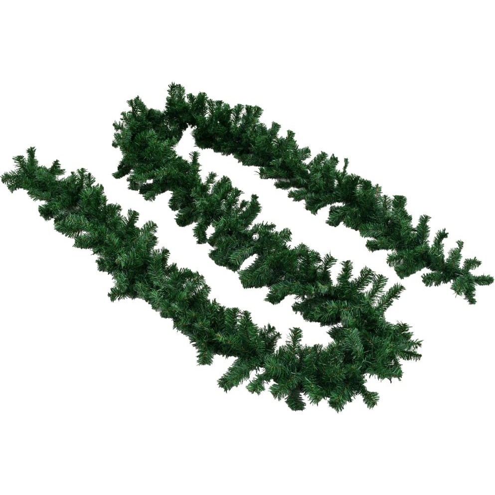 vidaXL Christmas Garlands 4 pcs Green 106.3" PVC