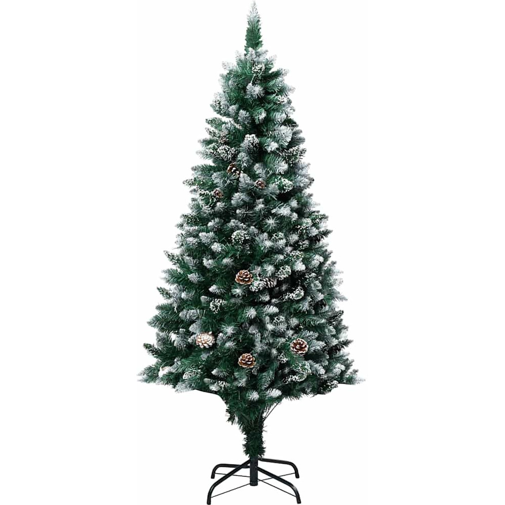 vidaXL Artificial Christmas Tree with LEDs&Ball Set&Pine Cones 82.7"