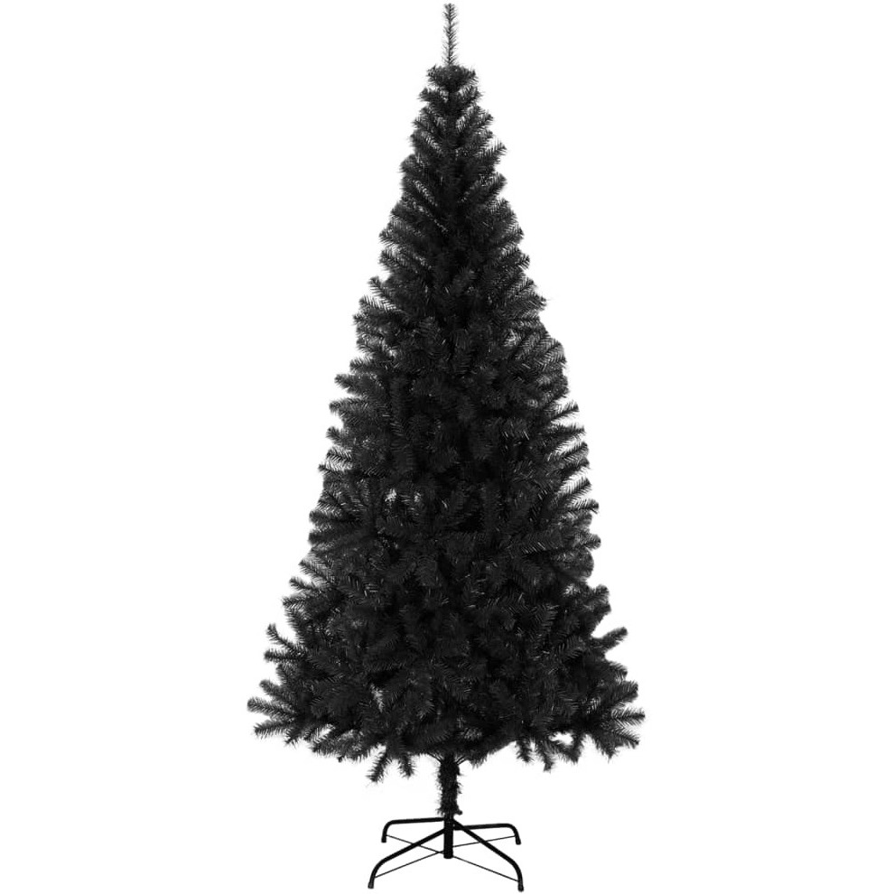 vidaXL Artificial Christmas Tree with Stand Black 8 ft PVC