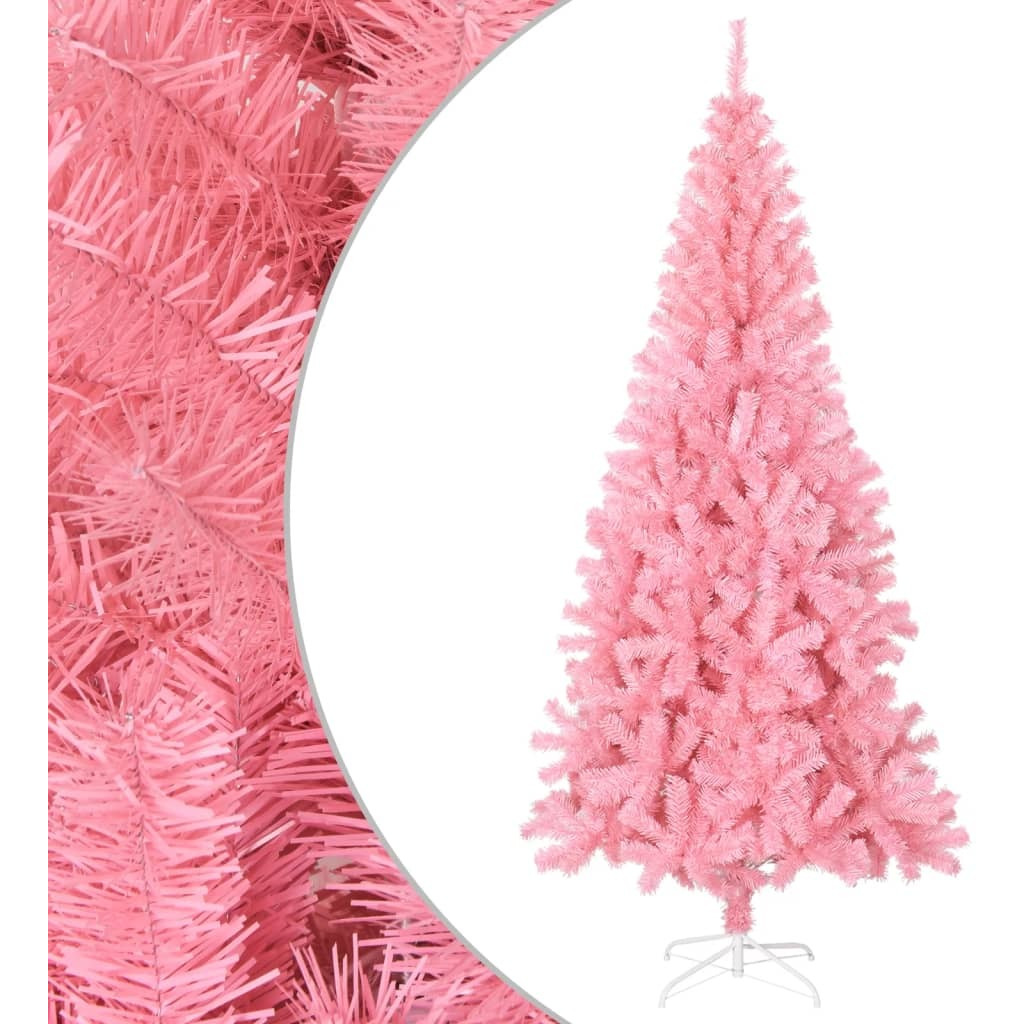 vidaXL Artificial Christmas Tree with Stand Pink 8 ft PVC