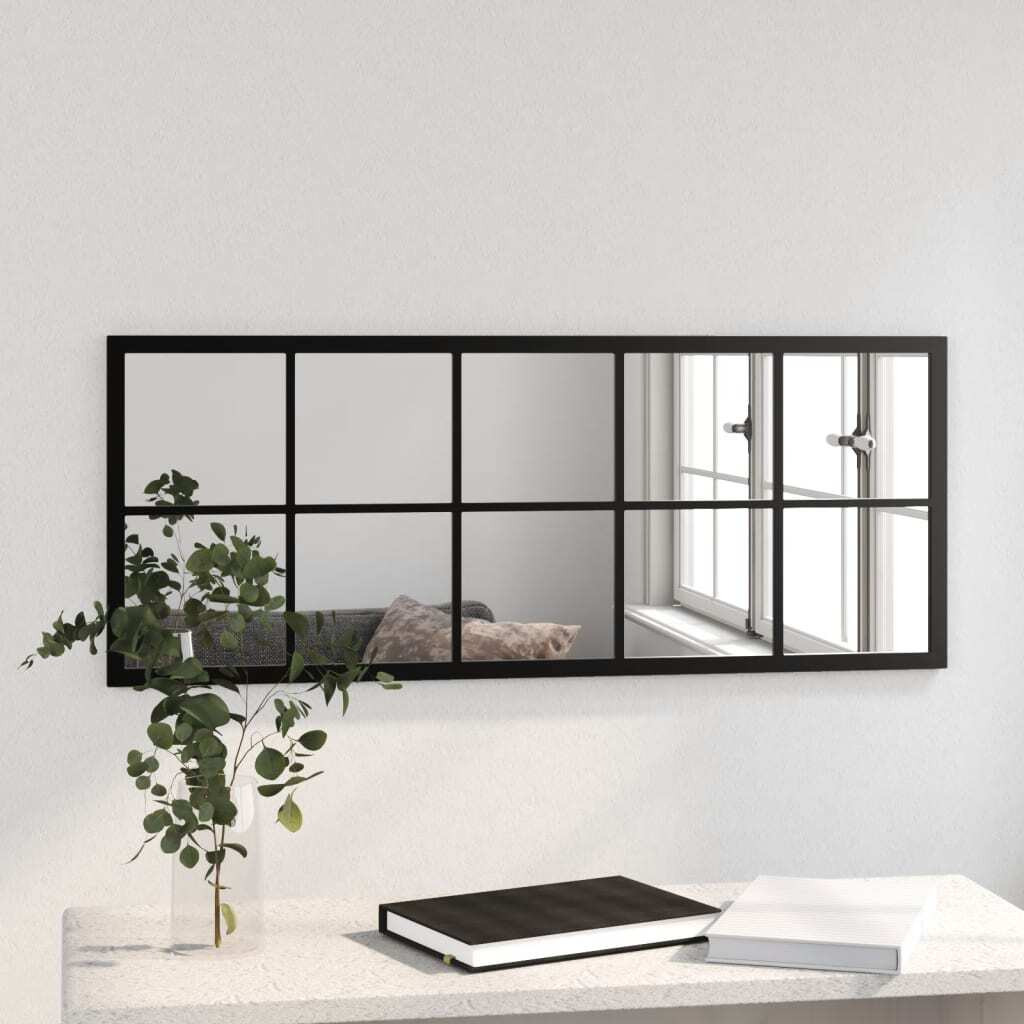 vidaXL Wall Mirror Black 39.4&quotx15.7" Metal