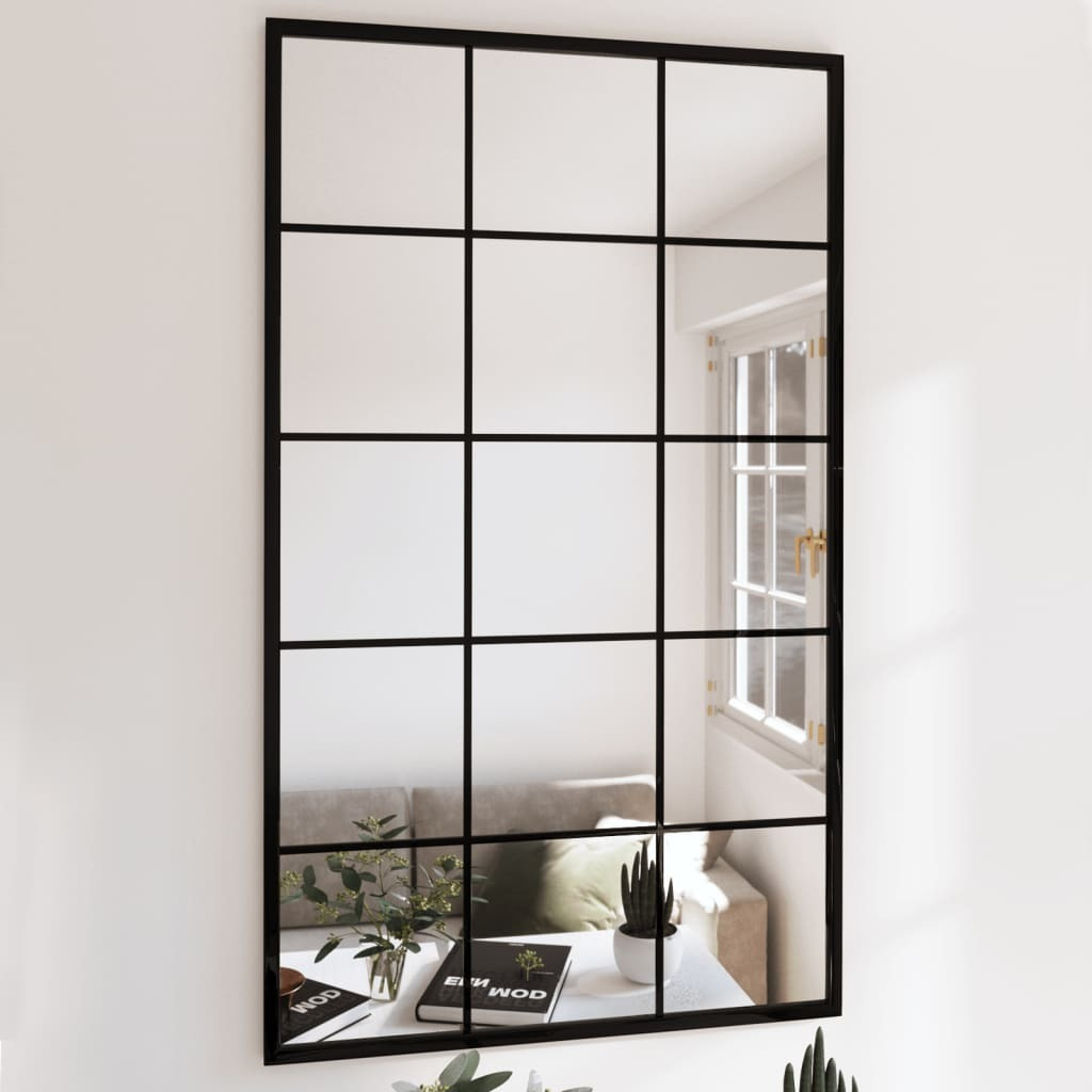 vidaXL Wall Mirror Black 39.4&quotx23.6" Metal
