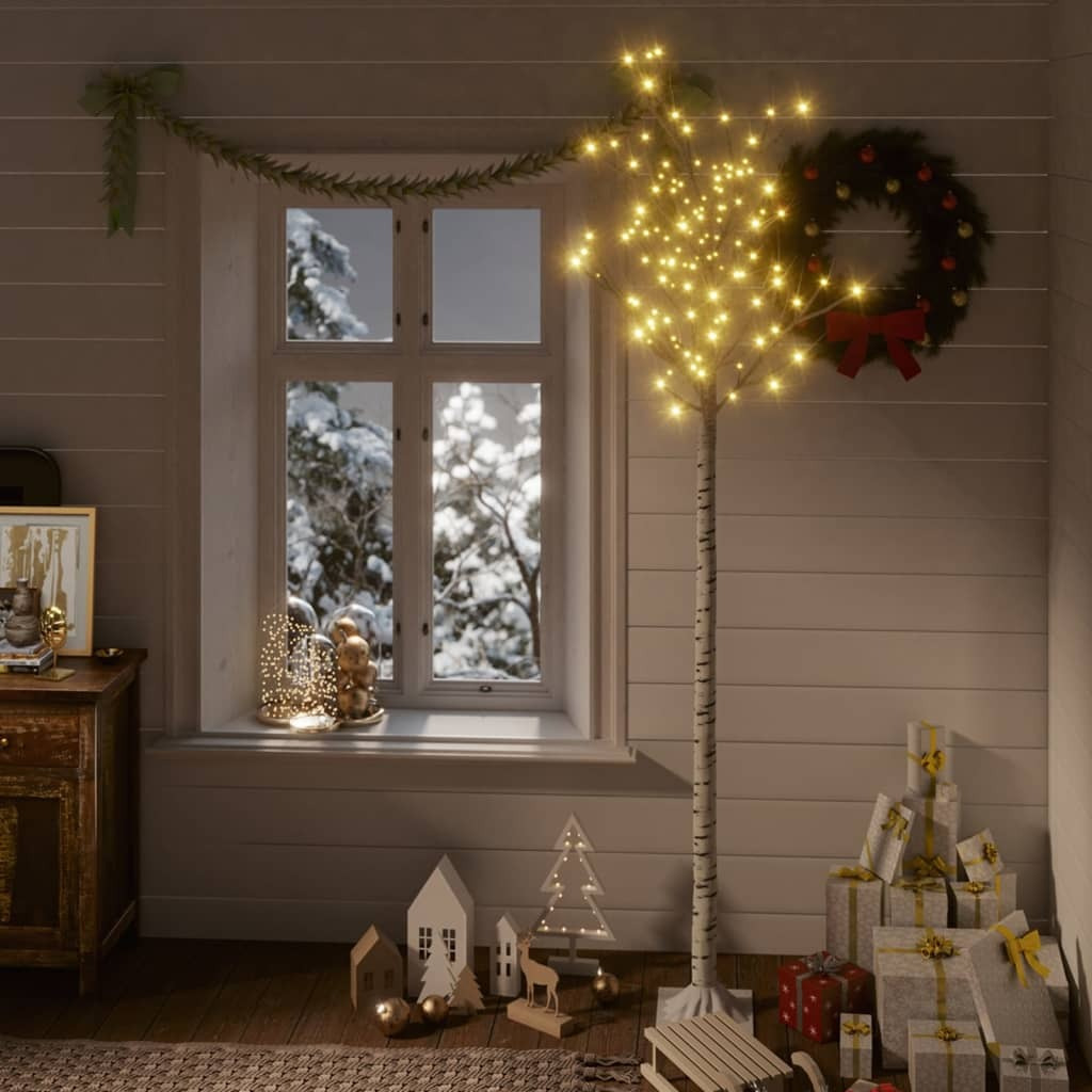 vidaXL Christmas Tree 220 LEDs 7 ft Warm White Willow Indoor Outdoor