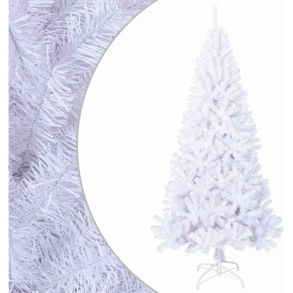 vidaXL Artificial Christmas Tree with Thick Branches White 7 ft PVC