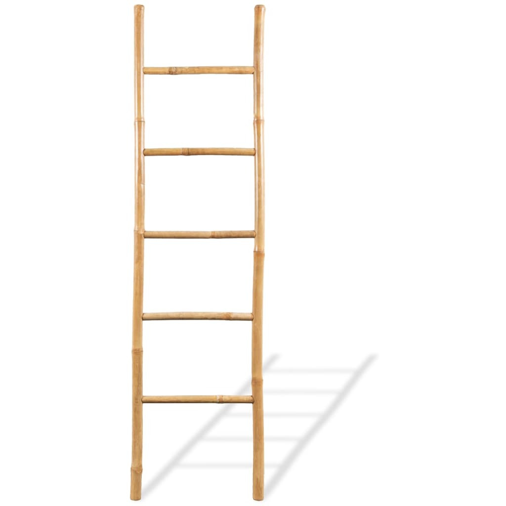 vidaXL Towel Ladder with 5 Rungs Bamboo 59"