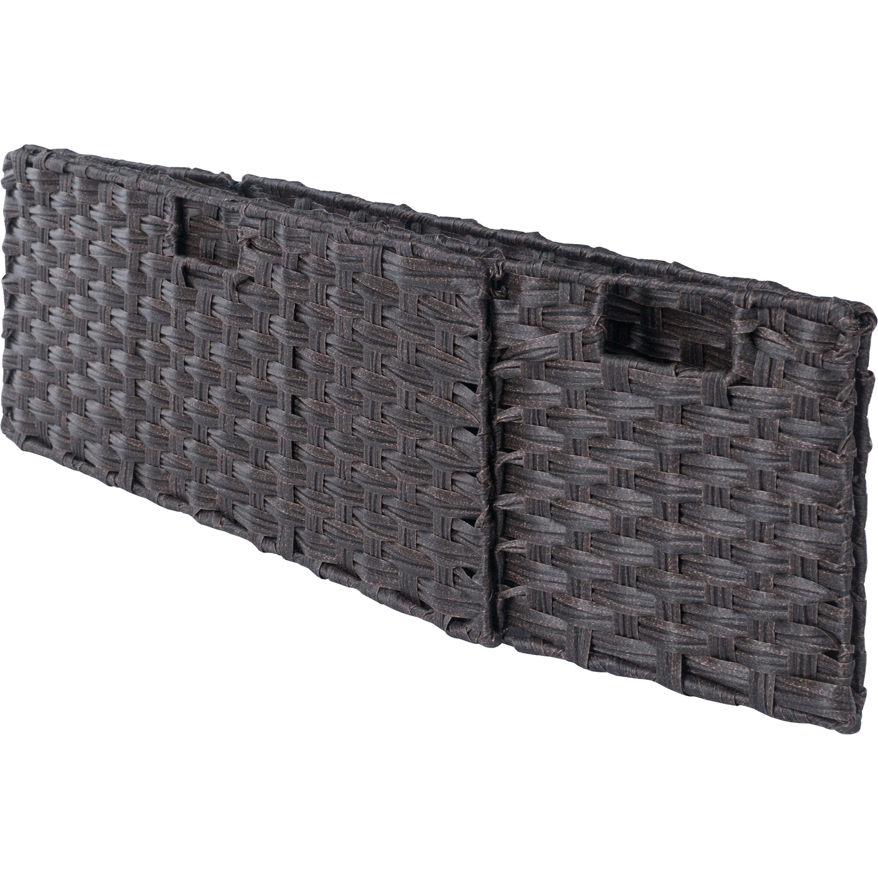 Melanie 3-Pc Foldable Woven Fiber Basket Set, Chocolate