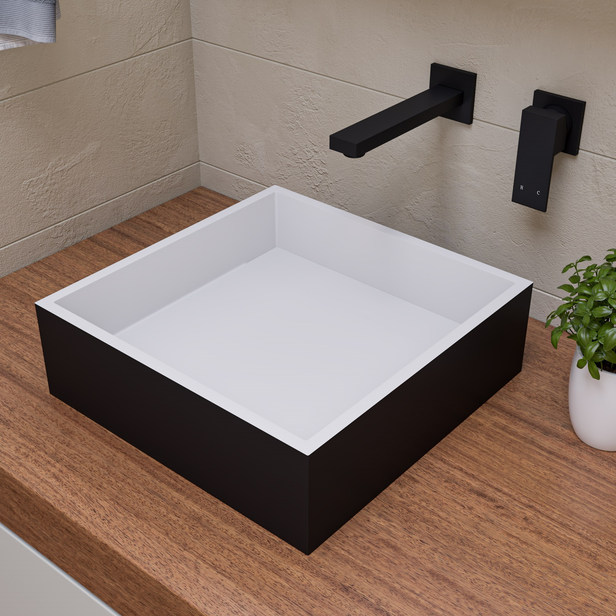Black Matte Single Lever Wallmount Bathroom Faucet