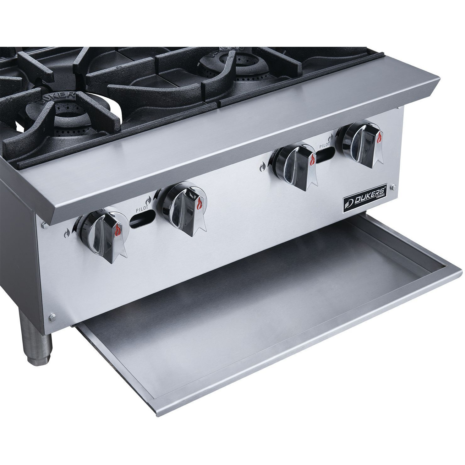 Commercial Gas Hotplate Cooktop in Stainless Steel with Four Lift-Off Burner Hot Plate(D0102HXZHD8.)