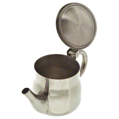 Stainless Steel Gooseneck Tea Pot w/Vented Hinged Lid, 32 Fluid Ounces (4-5 Cups) by Pride Of India 32 oz(D0102HPI4MY.)