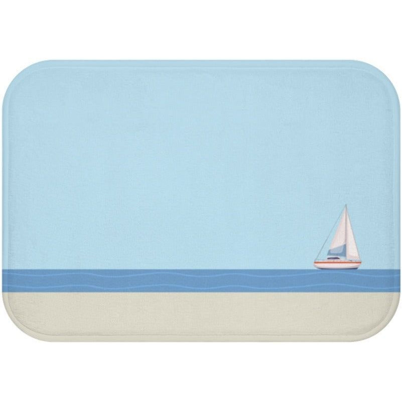 Sail Boat in the Ocean Bath Mat(D0102HPKWYA.)