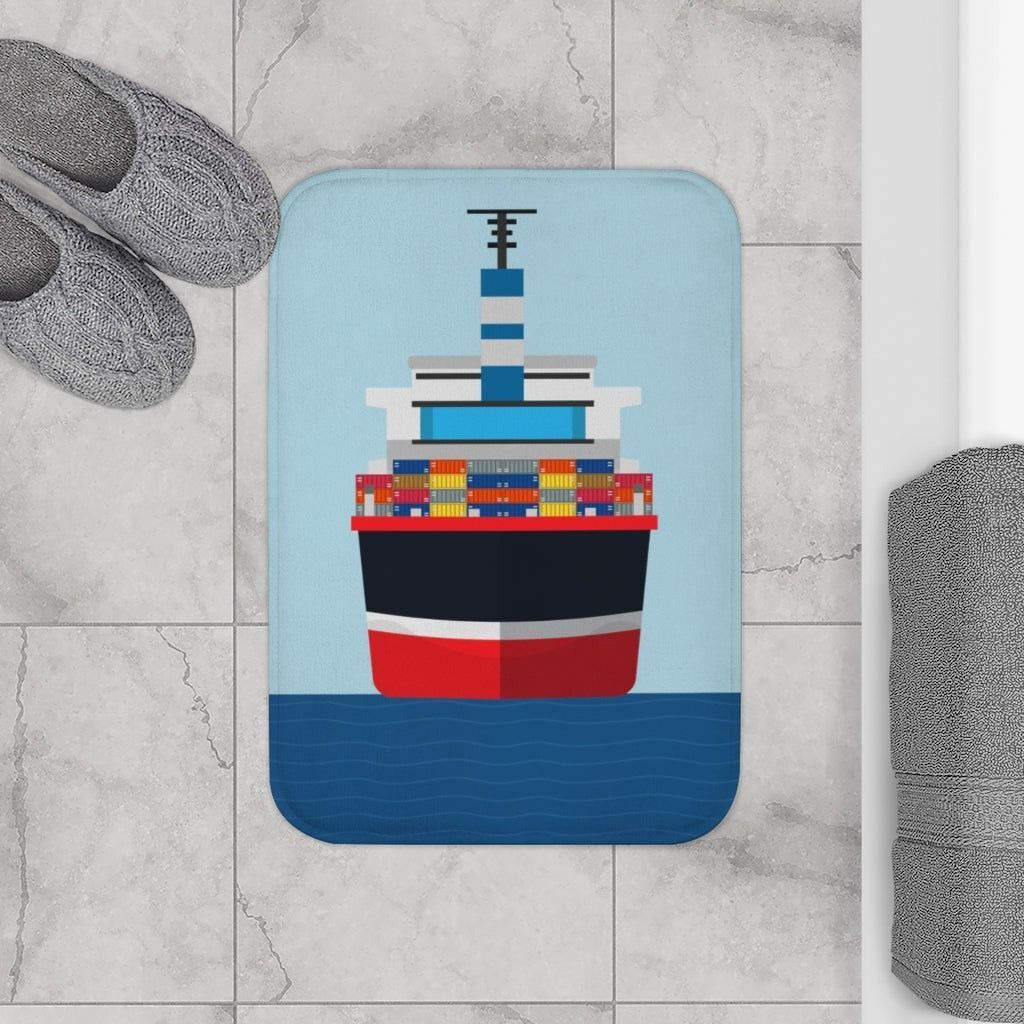 Cargo Ship In the Ocean Front Bath Mat(D0102HPKW67.)