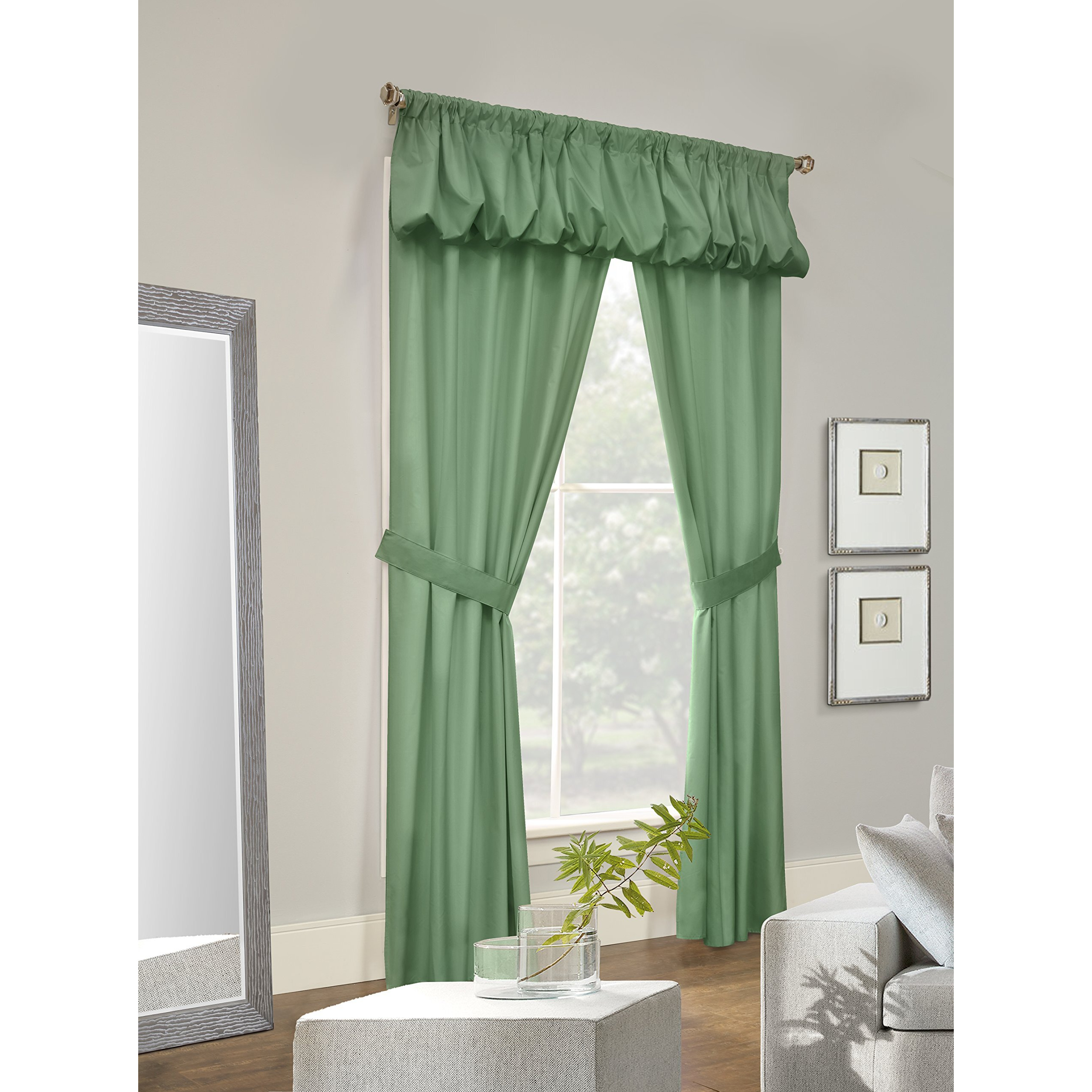 Prescott Rod Pocket Curtain Panel Window Dressing Set Measuring 80 x 63 in Sage
