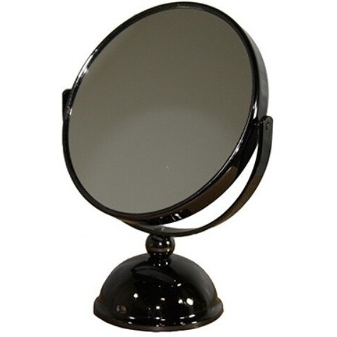 Vintage Pedestal Black 3X Magnification Vanity Mirror