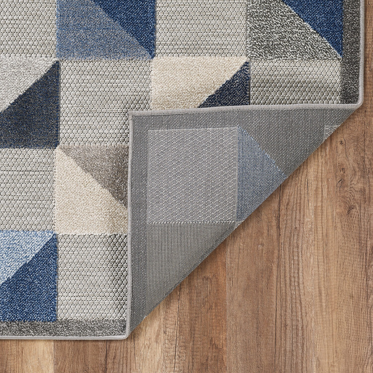 3 x 5 Blue Gray Triangle Indoor Outdoor Area Rug