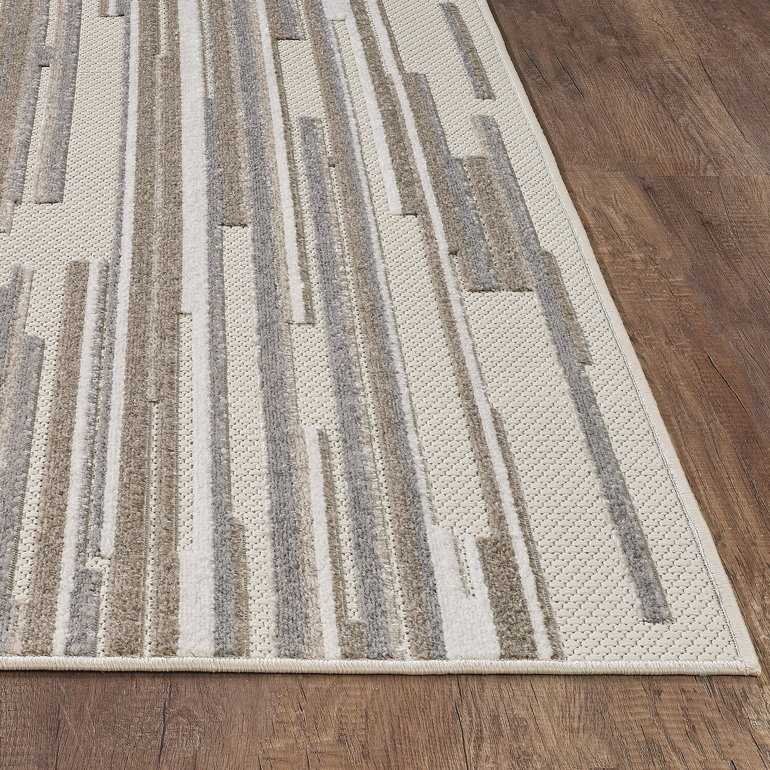 2 x 4 Gray Abstract Striped Indoor Outdoor Area Rug
