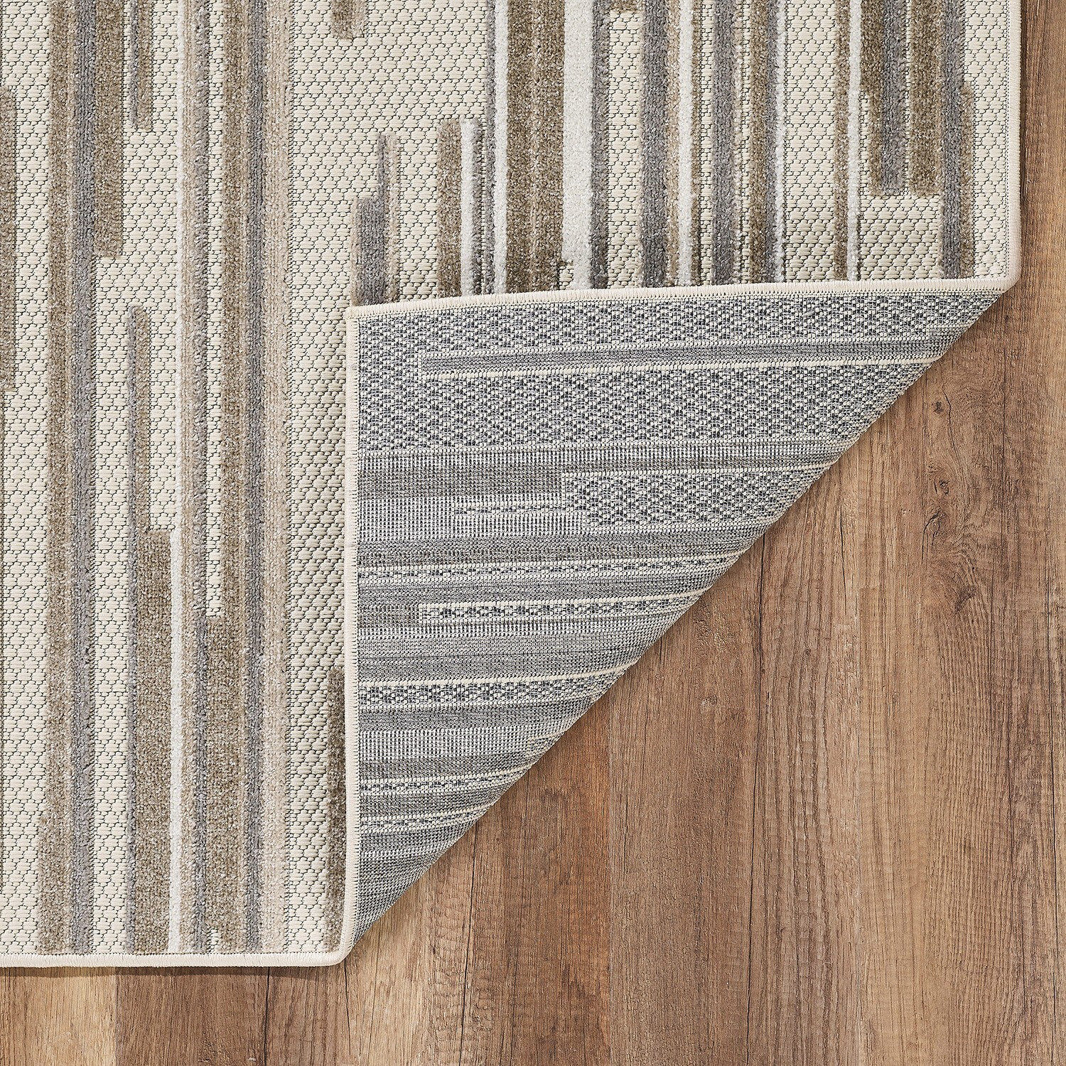 3 x 5 Gray Abstract Striped Indoor Outdoor Area Rug