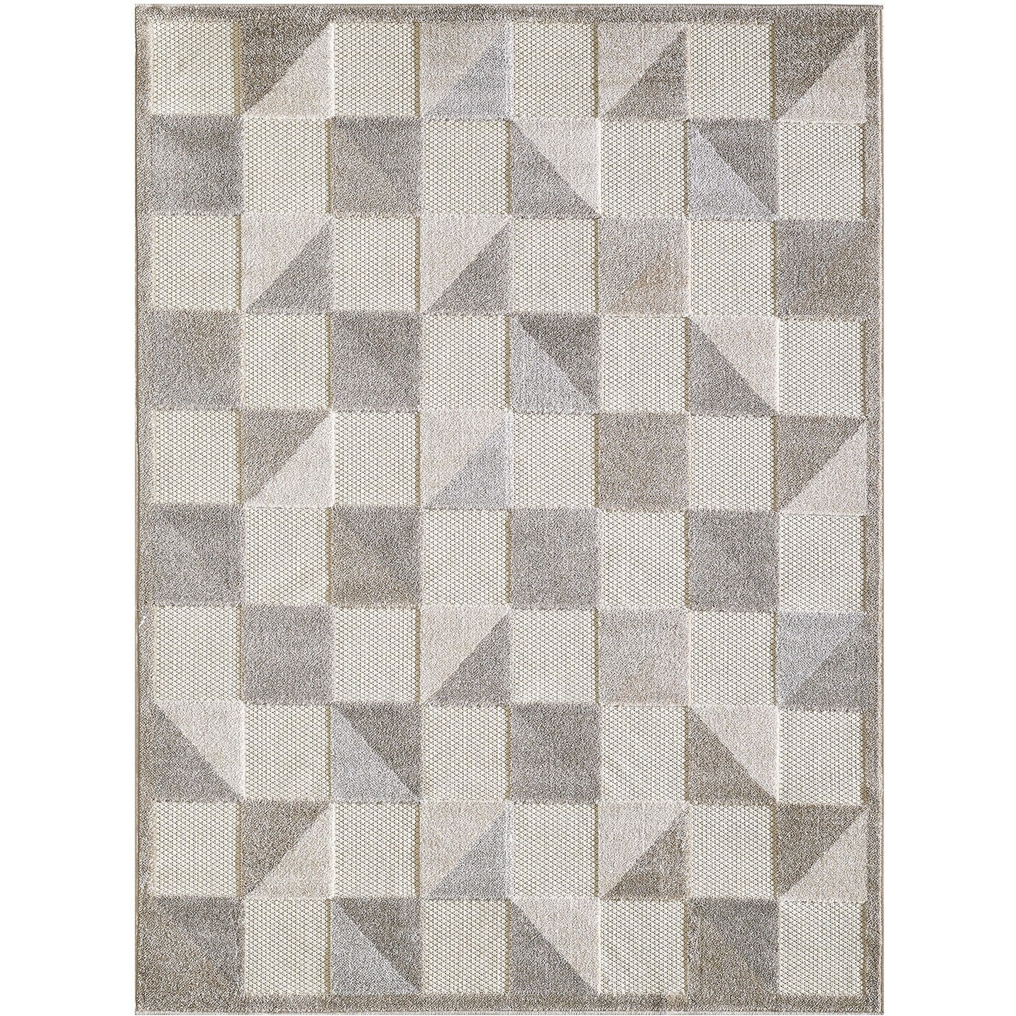 5 x 7 Gray Triangle Indoor Outdoor Area Rug