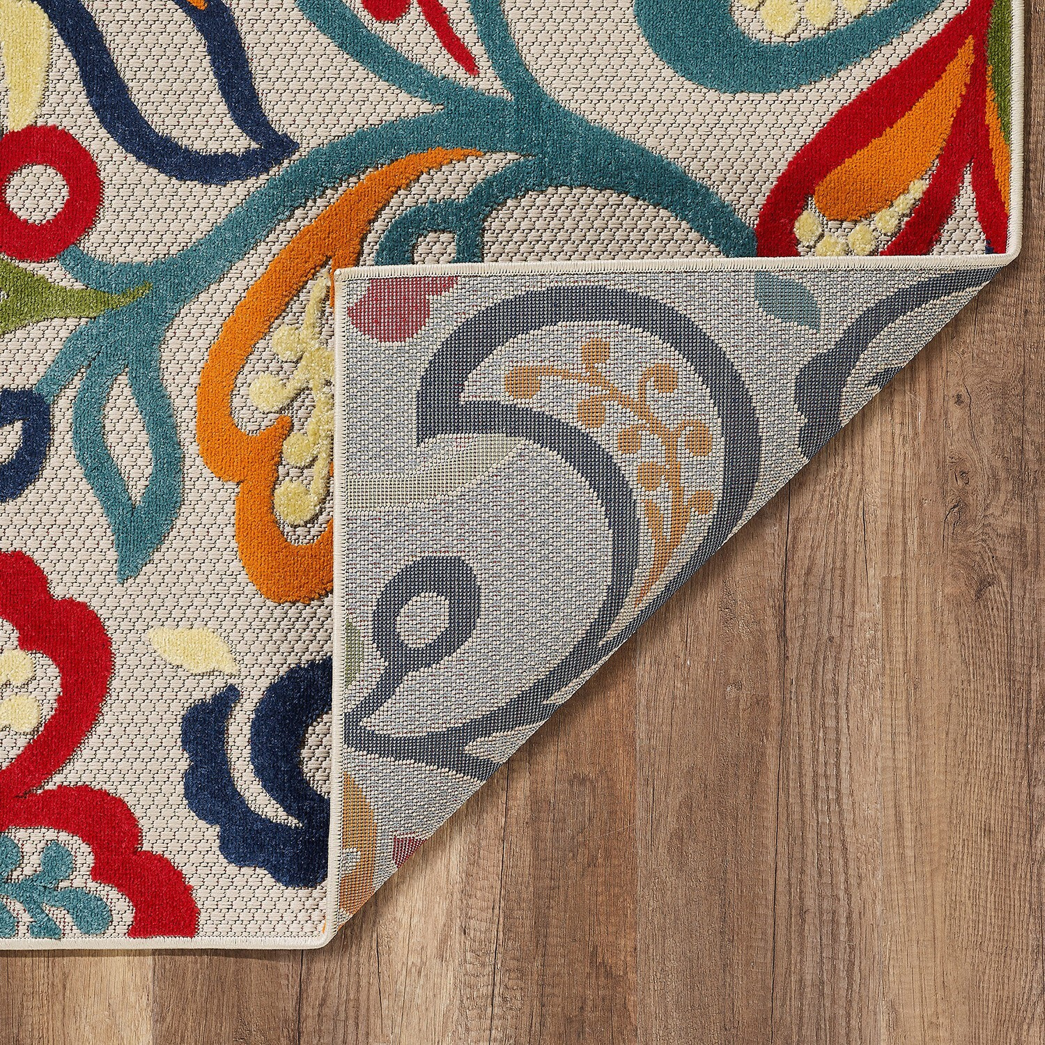 3 x 5 Multi Jacobean Floral Indoor Outdoor Area Rug