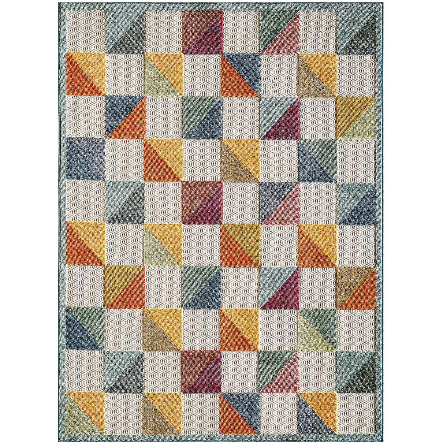2 x 4 Orange Gray Triangle Indoor Outdoor Area Rug