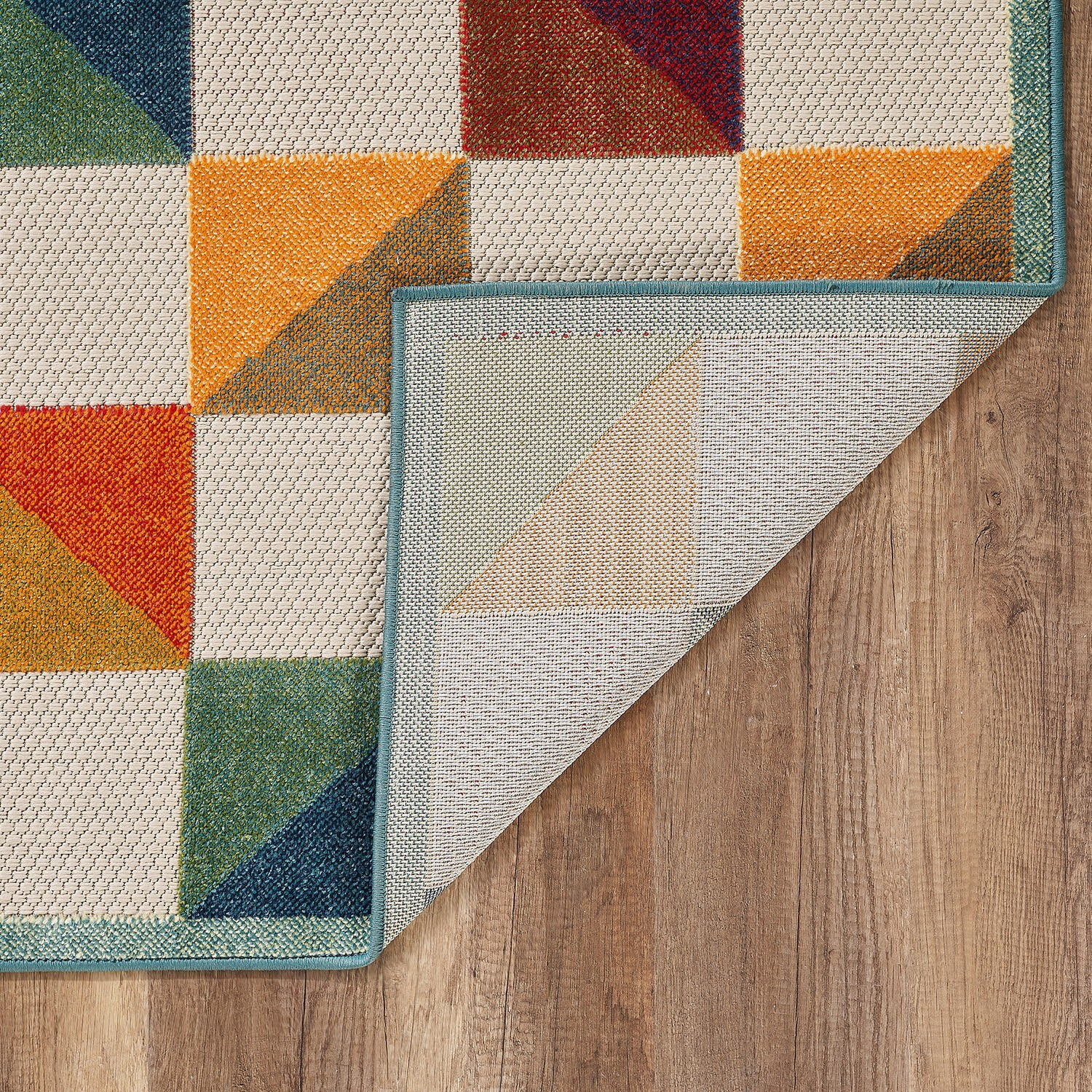 2 x 4 Orange Gray Triangle Indoor Outdoor Area Rug