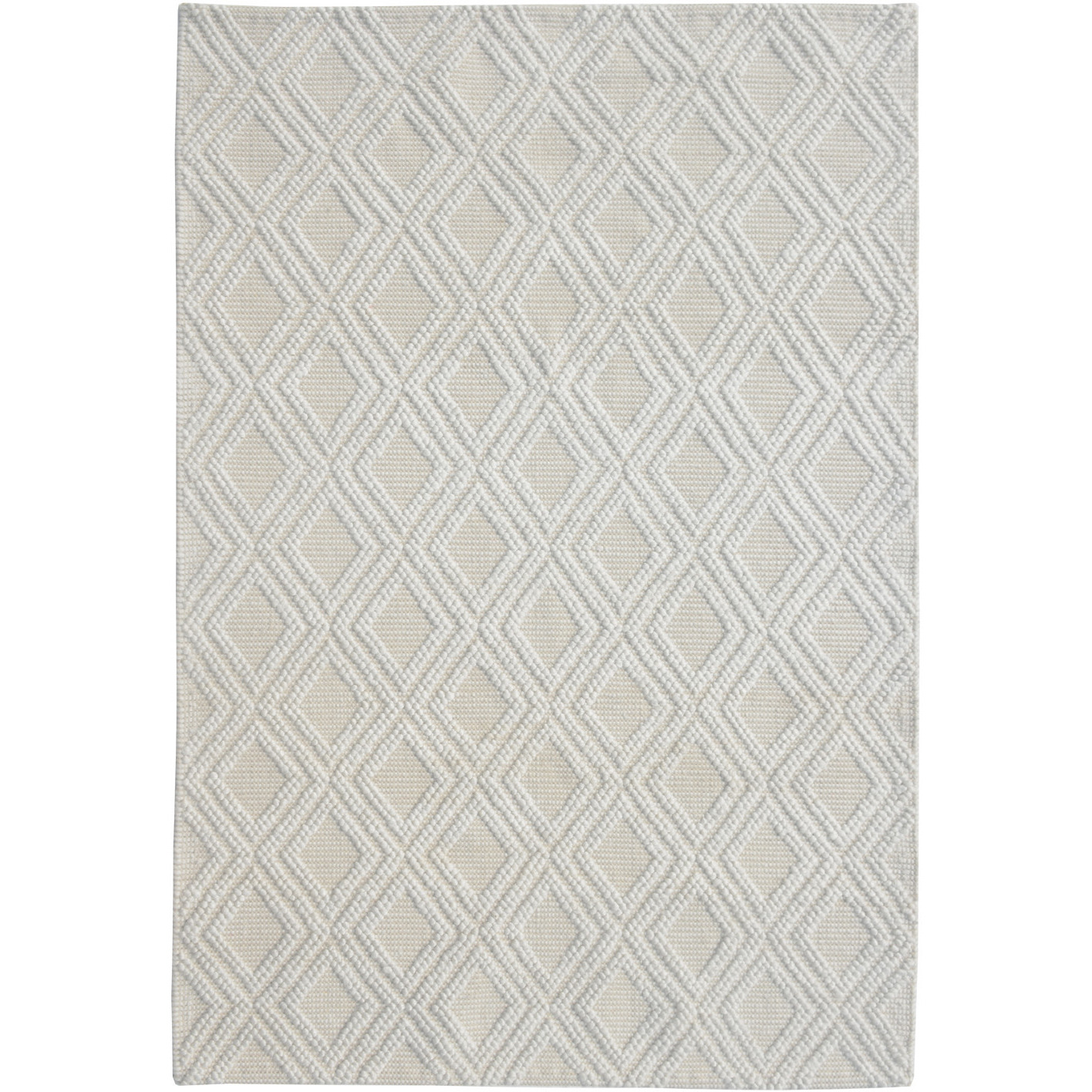 8 x 11 Ivory Diamond Lattice Modern Area Rug