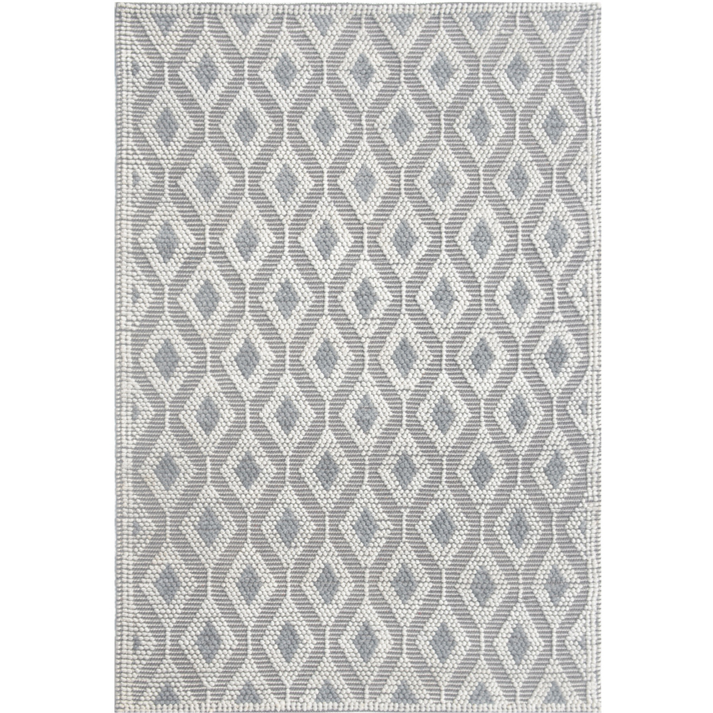 6 x 9 Ivory Gray Diamond Trellis Modern Area Rug