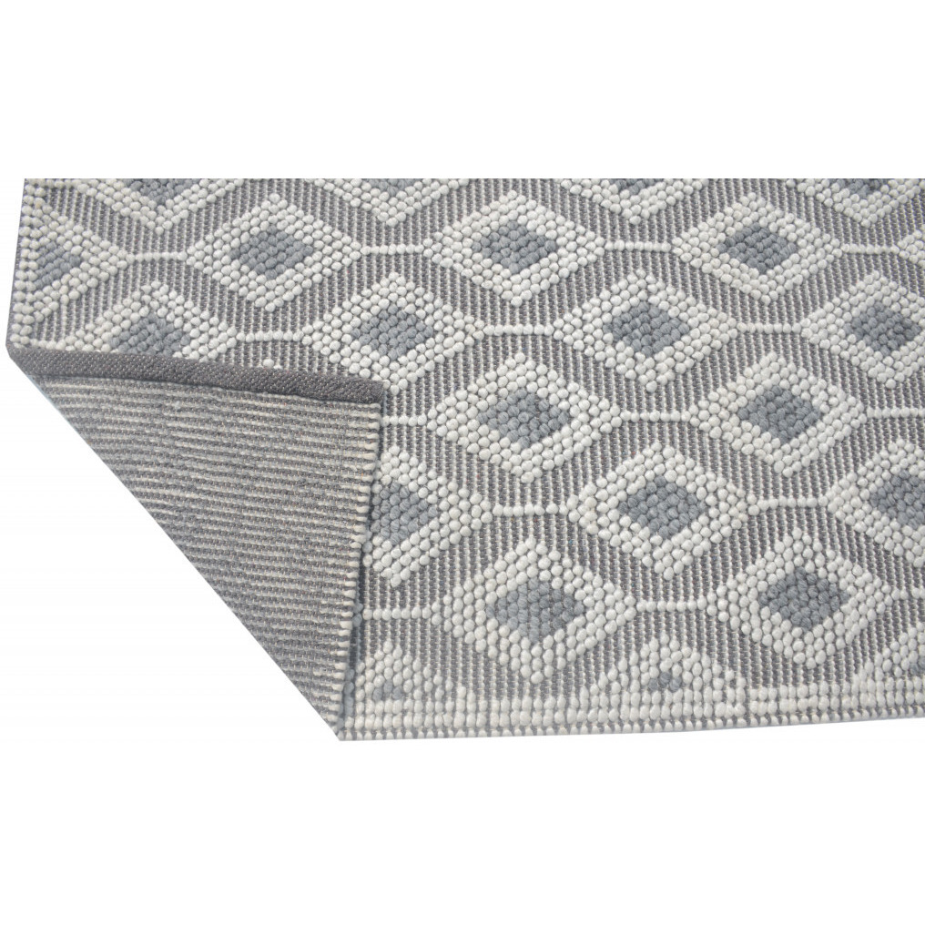 6 x 9 Ivory Gray Diamond Trellis Modern Area Rug