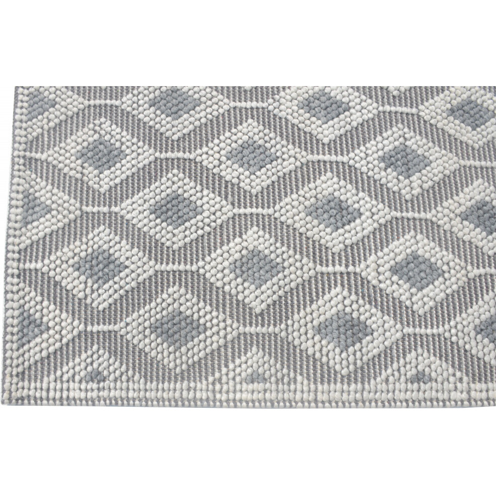 6 x 9 Ivory Gray Diamond Trellis Modern Area Rug