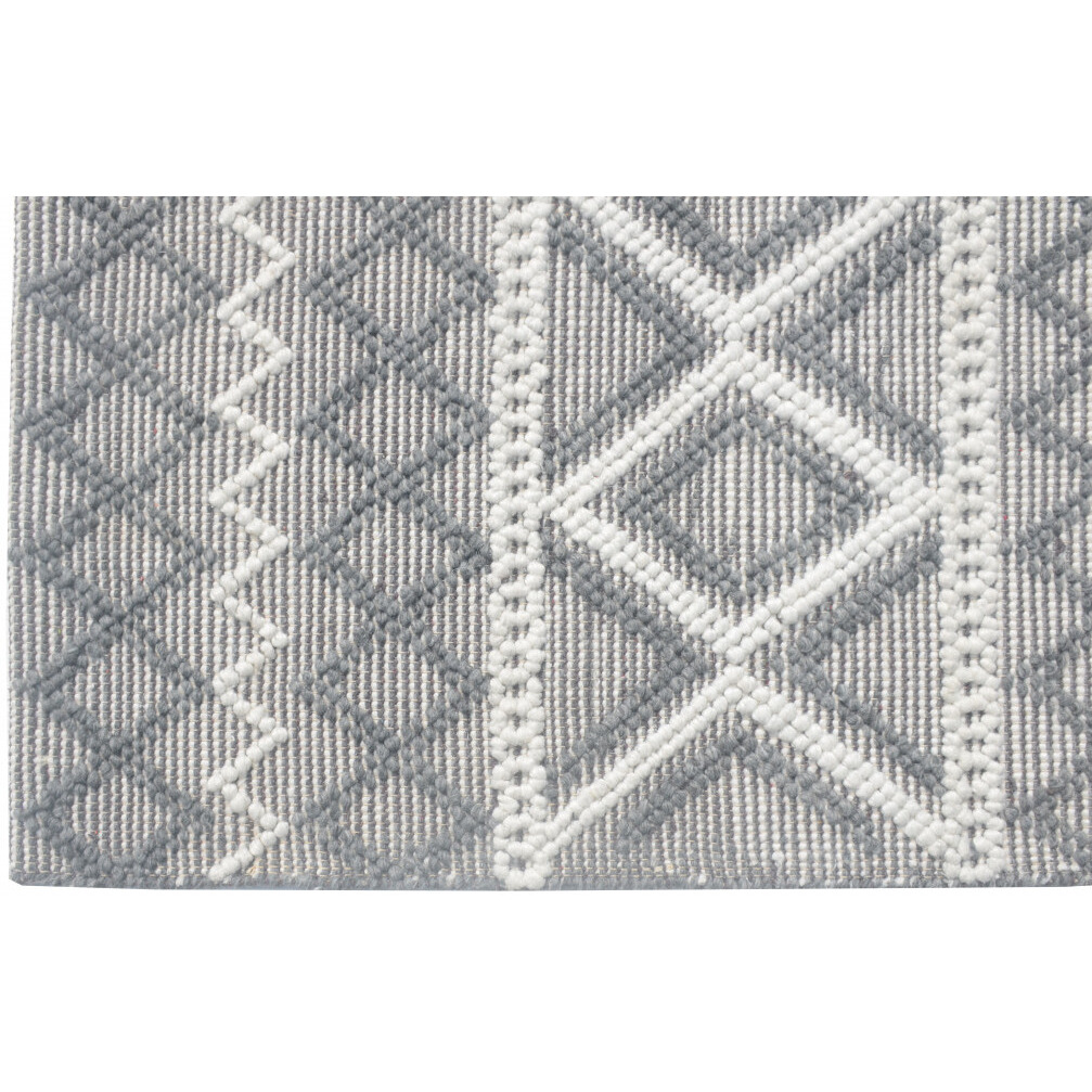 9 x 13 Gray Ivory Diamonds Boho Chic Area Rug