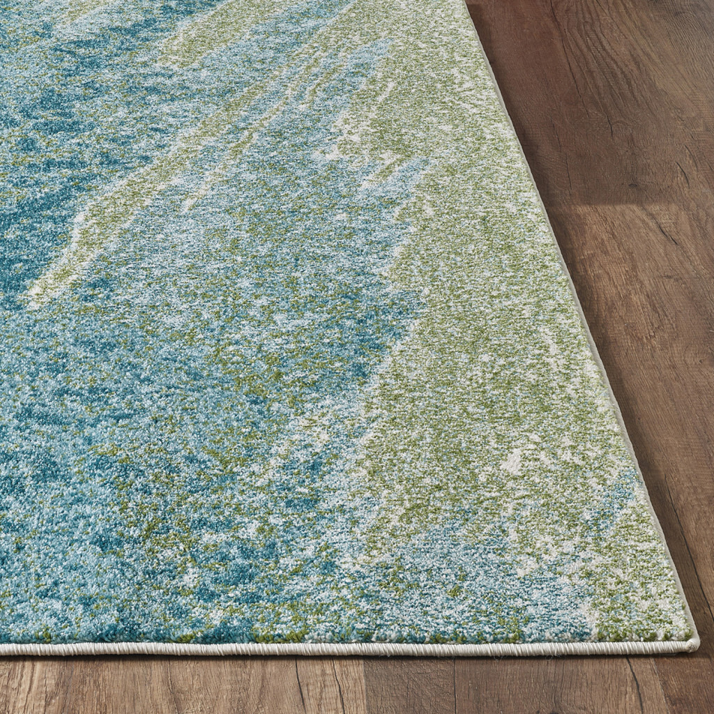 8 x 11 Blue Sage Impressionistic Ocean Area Rug