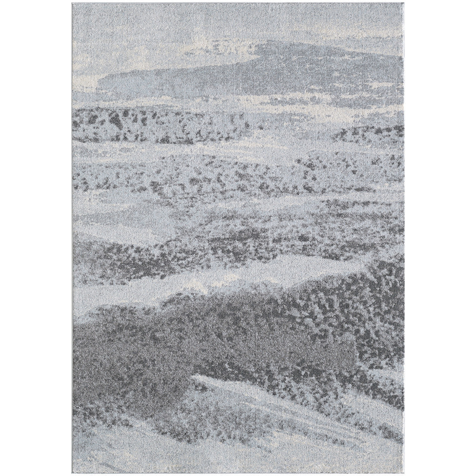 7 x 10 Blue Gray Abstract Mist Modern Area Rug