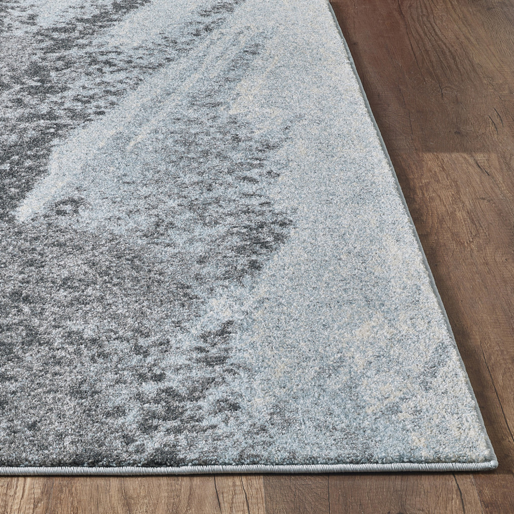 7 x 10 Blue Gray Abstract Mist Modern Area Rug