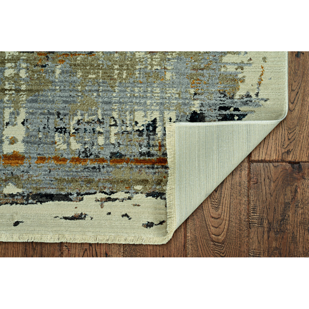 4 x 6 Blue White Distressed Traditional Area Rug