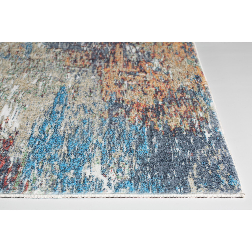8 x 10 Blue Red Abstract Painting Modern Area Rug