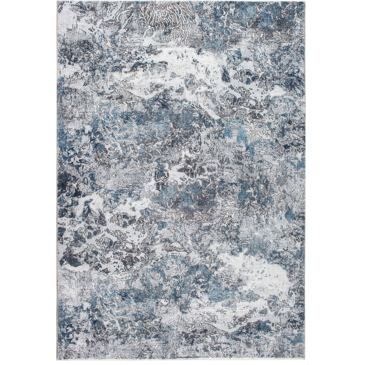 8 x 10 Gray Blue Abstract Galaxy Area Rug