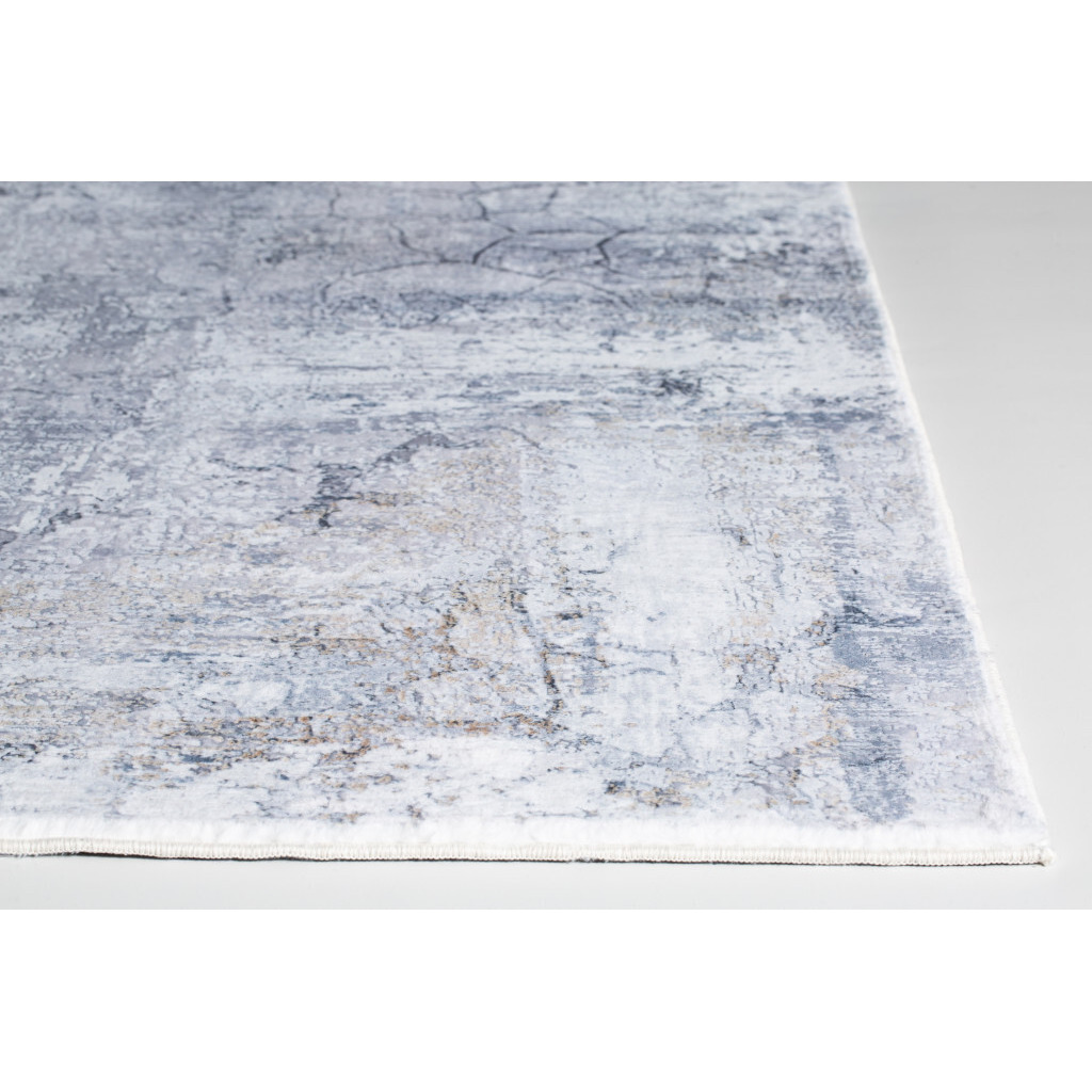 6 x 9 Gray Distressed Marble Area Rug
