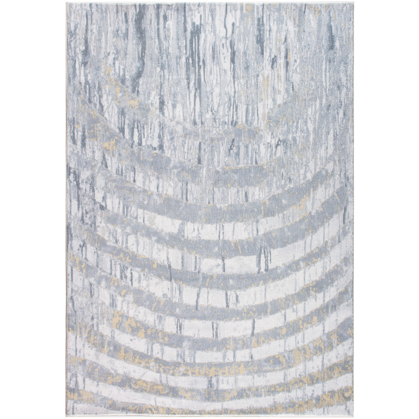 5 x 8 Gray Distressed Steps Abstract Area Rug