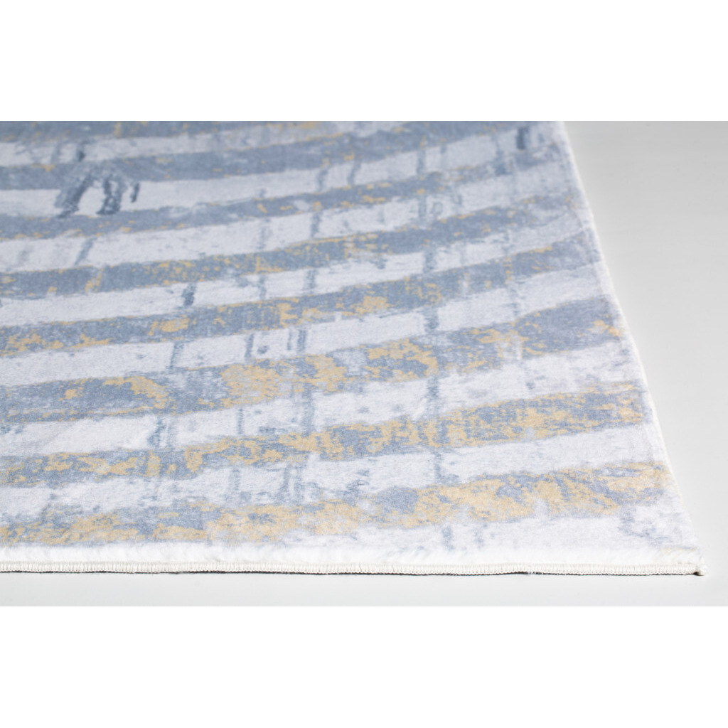 5 x 8 Gray Distressed Steps Abstract Area Rug