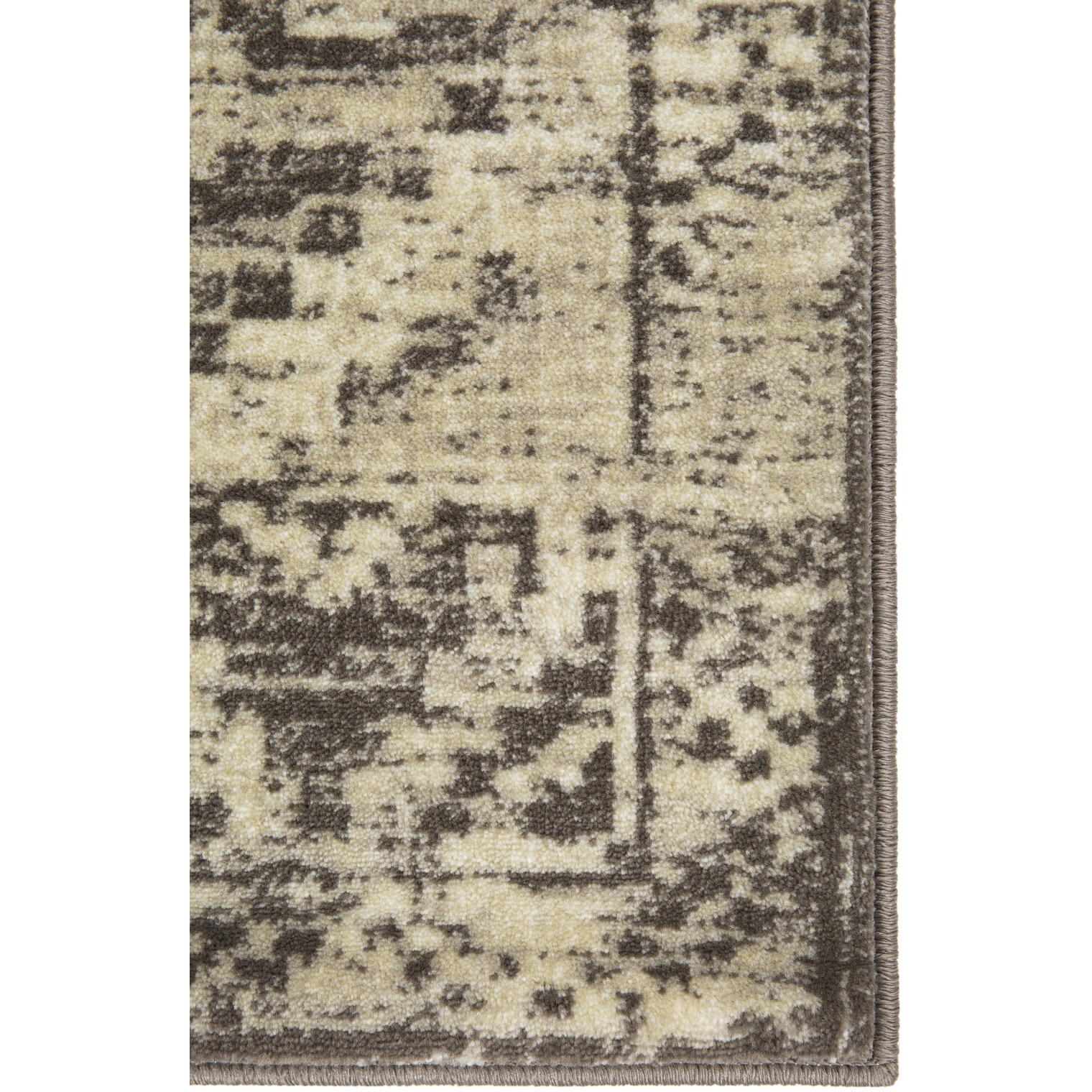 8 x 11 Gray Beige Distressed Diamond Area Rug