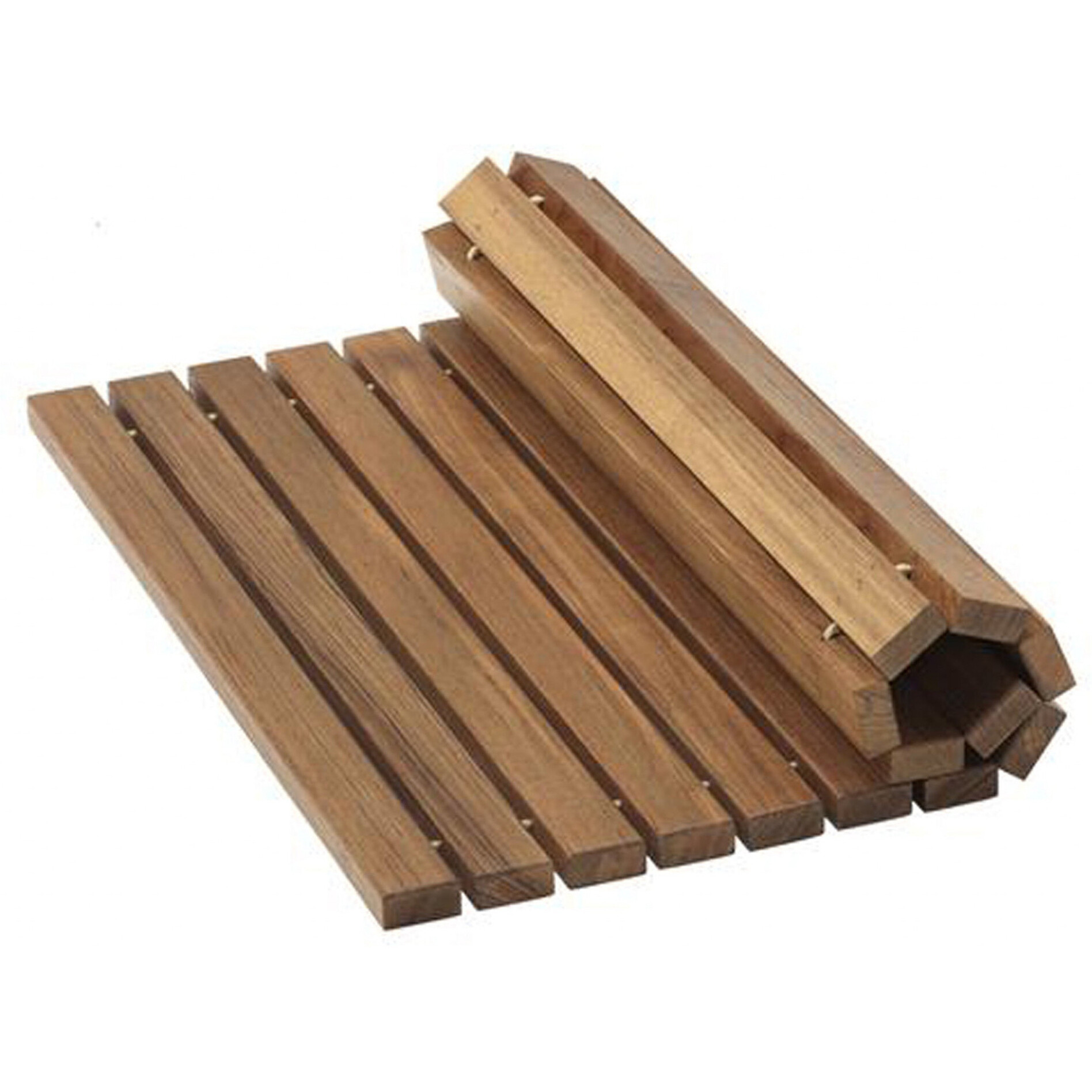 Designer Roll Up Genuine Teak 2' x 3' Mat